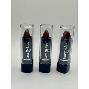 ~*NEW/UNUSED*~Love My Lips Bari LipStick“Frosted”Cocoa Bean,Wild Berry,Pure Plum